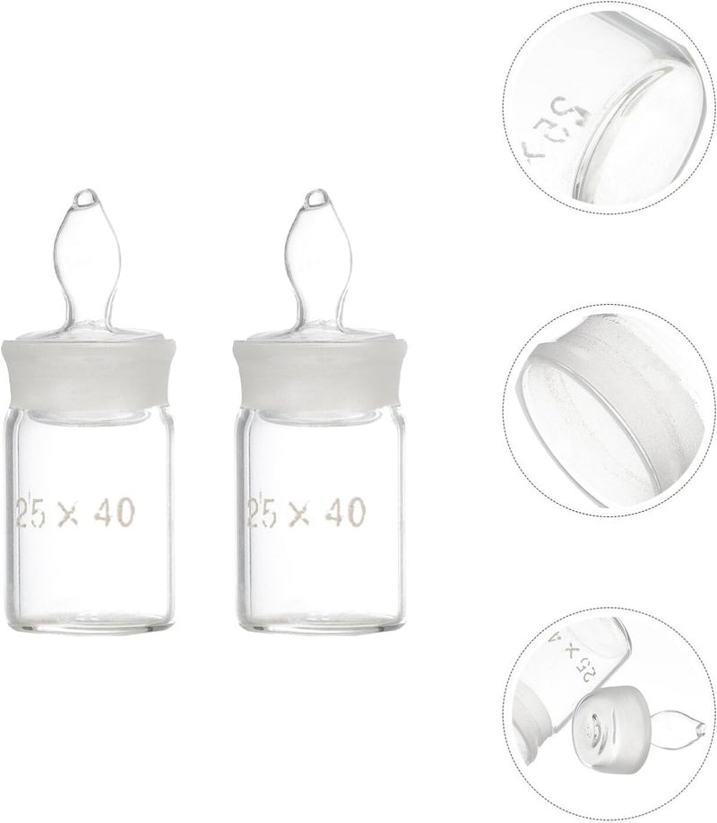 Hemobllo Flat Weighing Bottle Borosilicate Glass Laboratory Container Specific Gravity Flask 2.34 Inch Durable Sample Storage for Accurate Solid Measurement - Image 2